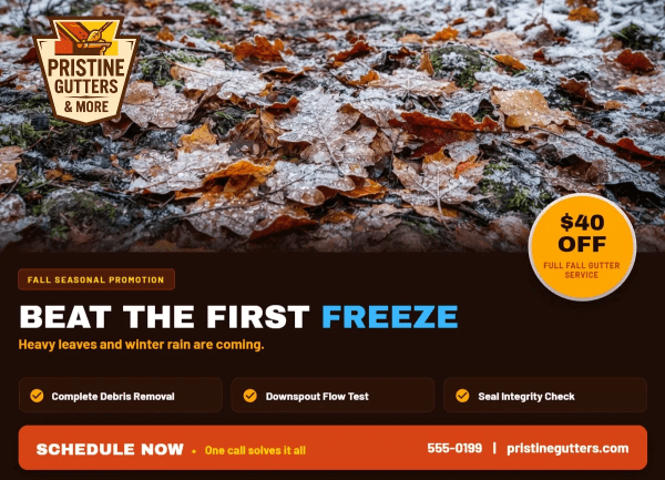 Seasonal Promotion Gutter Cleaning Side 1 Image