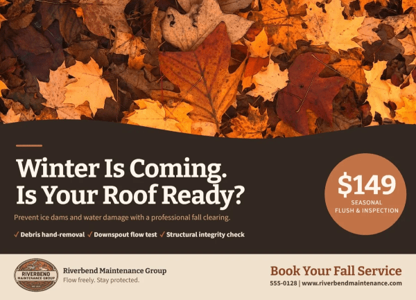 Seasonal Promotion Gutter Cleaning