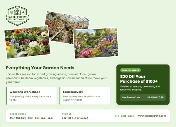Spring Plant Sale Greenhouse Side 2 Image